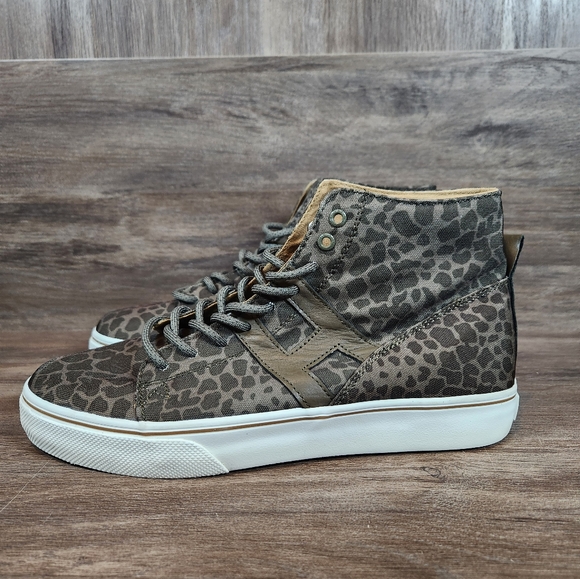 Huf Hupper Shoes High Top Olive Green Shell Shock Skate Sneakers Mens Sz 8.5 - Picture 6 of 11